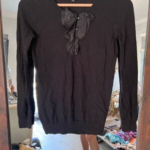 GAP Black Knit Top with Ruffle Detail Read below